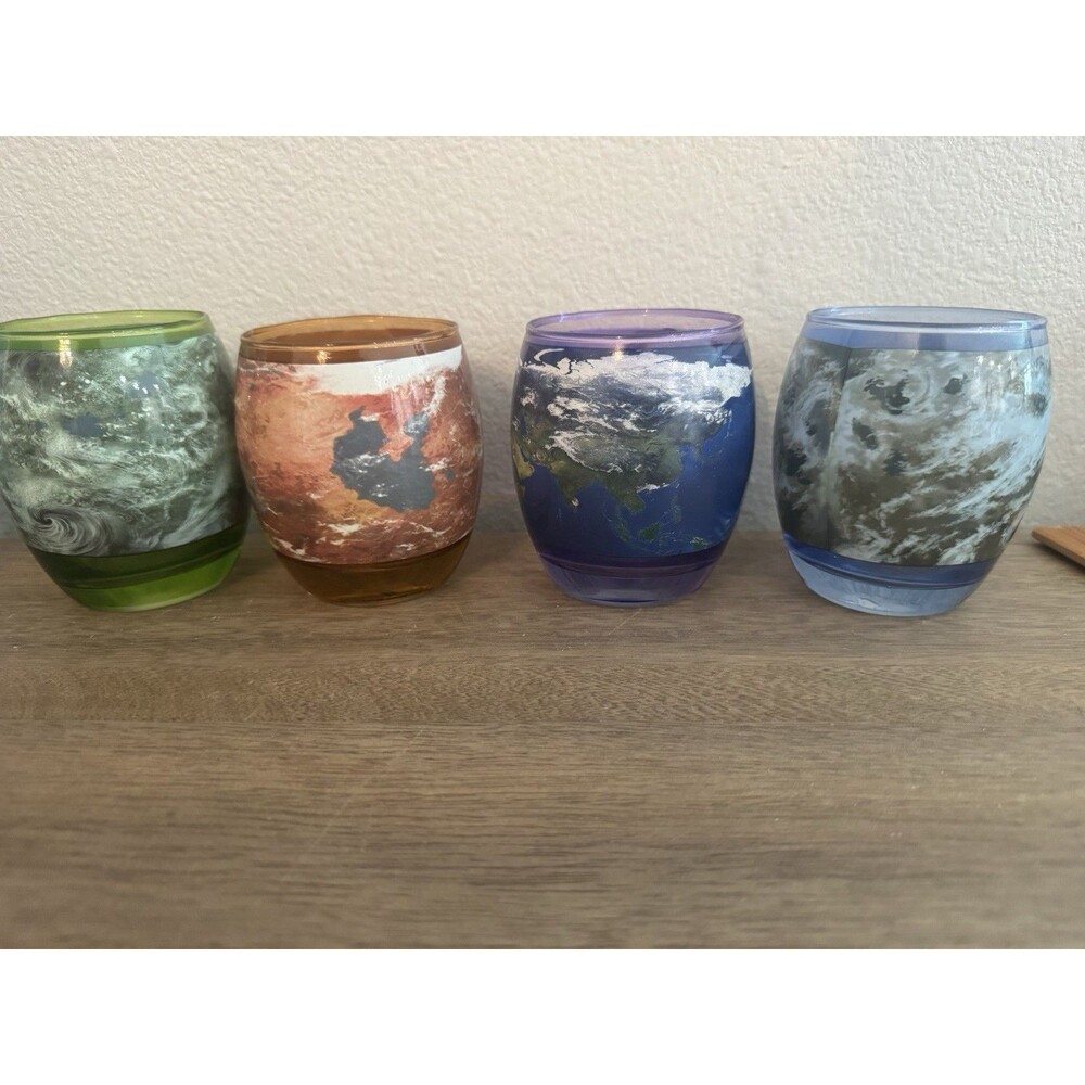 New Set Of 4 Think Geek Planet Glasses